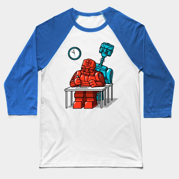 Robot Exam! Baseball T-Shirt by Raffiti